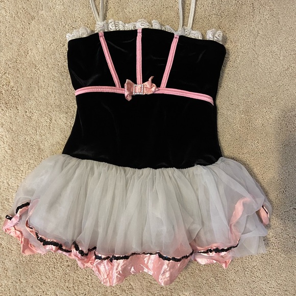 Elegant Black and Pink Kids Dance Costume - Picture 1 of 4